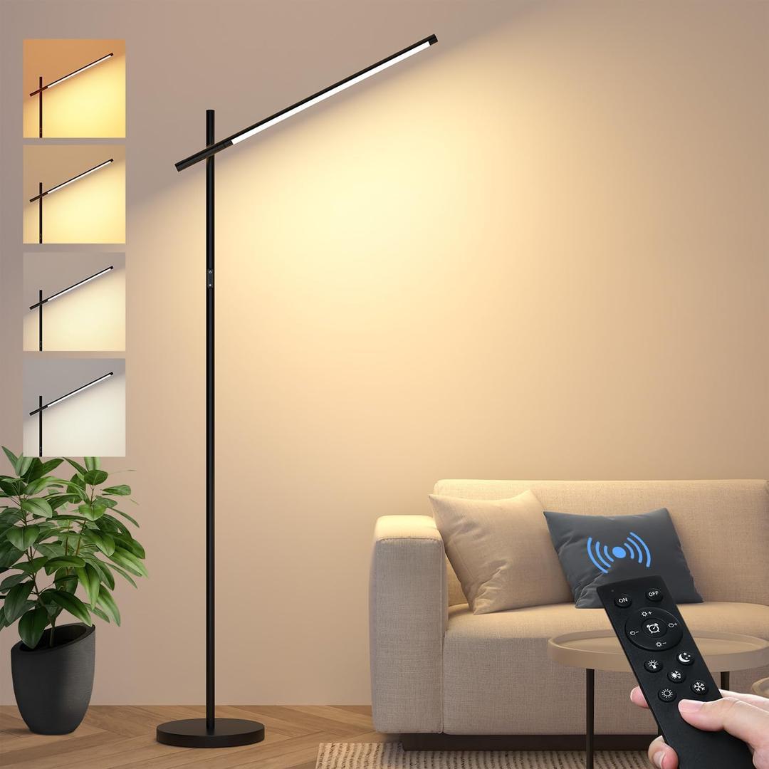 LED Corner Floor Lamp, 360Rotating Head, Super Bright 1800LM Dimmable Minimalist Floor Lamps with Remote Control,3000K-6000K Modern Corner Light,67" Tall Standing Lamp for Living Room,Bedroom,Office