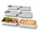 Takywep6 Pack Hotel Pans,4" Deep Full Size Steam Table Pans,Full Size Food Pan,Half Size Hotel Pans[NSF Certified],Catering Food Pan Commercial Stainless Steel,Handle + No Lid