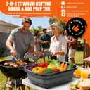 Collapsible BBQ Prep Tubs with Titanium Cutting Board, Large-Capacity5.3Gal/20LFoldable Cutting Board, with Locking Lid, Strong Sealing and Leak-Proof Design. Suitable for Kitchen and Outdoor.