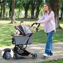 Dog Stroller for Dogs - 3 in 1 Pet Stroller with Detachable Storage Basket 4 All-Terrain Rubber Wheels Pull Rod Durable Travel Carrier for Max 45 lbs Medium Dogs 2 Small Cats