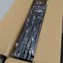 Vantas Folding No-Assembly Metal Pet Gate 120" Wide, 32" Extra Tall Dog Gate with Door Walk Through, Freestanding Accordion Puppy Gate Dog Door for Indoor & Outdoor, with 2PCS Support - Black