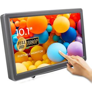 ELECROW 10.1 Inch Portable Monitor - IPS Capacitive Touchscreen Monitor with HD VGA Port1920x1080P LCD Display Built-in Dual Speakers Touch Sceen for Raspberry Pi 5/4/3, PS Xbox, Windows 11/10/8/7