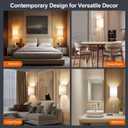 Plug in Wall Sconces Set of Two: Wall Lights with On/Off Switch - Stepless Color Temperature Wall Mount Lamps - Fabric Linen Wall Sconce for Bedroom Living Room & Hallway- Indoor Corded Wall Sconces
