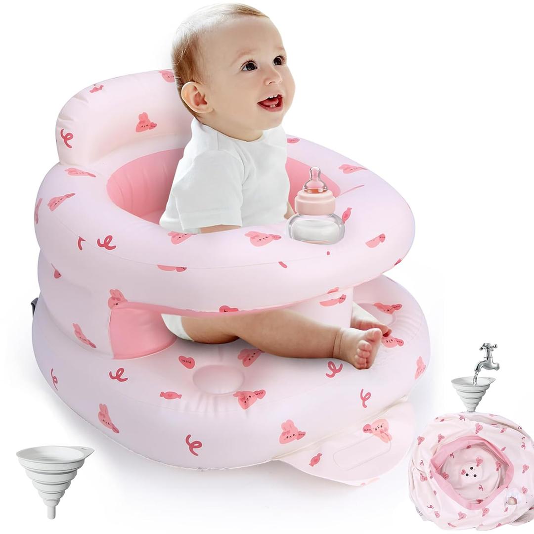 Inflatable Baby Seat for Babies 3 Months & Up, Inflatable Baby Support Seat for Sitting Up, Toddler Baby Floor Chair with Built in Air Pump, Upgrade Water Injection Function, More Stable (Color#03)