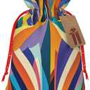 Gjgdbxdw Christmas Gift Bags with Patterns of Light Print,Drawstring Gift Bag for Storing Candies and Snacks for Festivals Medium