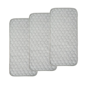 BlueSnail Quilted Thicker Waterproof Changing Pad Liners 3 Count (Gray 13” x 27”)