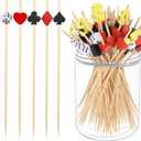 2 x 200Pcs Dice Cocktail Picks,4.7 Inch Casino Poker Toothpicks for Las Vegas Night Decorations Bunco Night Party Supplies,Style C
