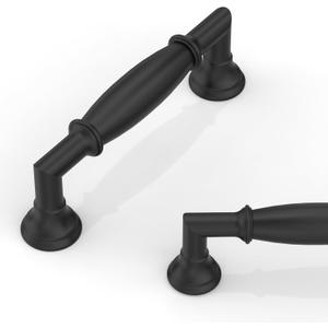 10 Pack Matte Black Cabinet Pulls 3 Inch(76mm) Kitchen Cabinet Handles Cabinet Hardware for Drawer Pulls