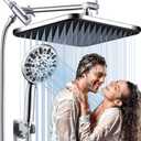 High Pressure Rain Shower Heads with Handheld Sprayer Combo,14"Larger Rainfall Dual Shower Heads with 7Spray Handheld Showerhand &Adjustable Extension Arm &70"Long Hose CP (Chrome)