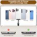 Phone Lanyard, Adjustable Anti Theft Phone Strap Crossbody Wrist Strap with RFID-Blocking Wallet & 2pcs 360 Phone Tabs Compatible for All Phones, Skin-Friendly, Premium Metal Buckles, Black