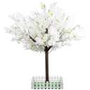 Artificial Cherry Blossom Tree - Handmade White Fake Cherry Blossom Tree Centerpieces for Wedding Party Christmas Garden Indoor & Outdoor, 7 inches