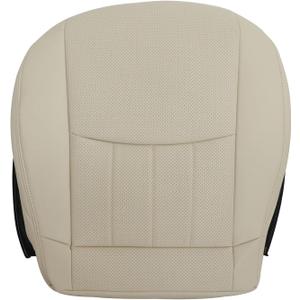SecosAutoparts Driver Side Bottom Replacement Perforated Leather Beige Light Tan Seat Cover Compatible with Mercedes-Benz C280 2006 2007