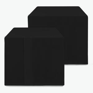 HolidayIdeas 2 Pack Square Fitted Table Covers - 34 x 34 Inch - Black Fabric Table Clothes Washable Tablecloth Protectors for Parties, Holiday Dinner, Trade Show, Vendor Stand