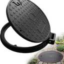 TONGMO 25.6 in Round FRP Manhole Cover and Frame Set with Lift Handle