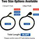 ToLanbbt 16.5FT Garage Door Seals Bottom Rubber 0.19" P Bulb Bottom Weather Seal, Weatherproof Replacement Weather Stripping Compatible with Overhead Door (16.5 FT, Black)