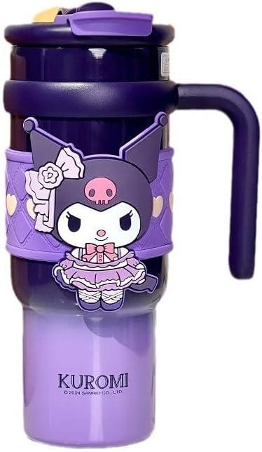 Kuromi Lolita Stainless Steel Insulated Tumbler with Lid, Straw & Handle 900ml