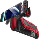 Mumba Dockable for Nintendo Switch 2 Case with Flip Stand, [Titan] Ergonomic Switch 2 Grip Protective Cover Holds 5 Game Cards & 2 TF Cards TPU Accessories and Quick-Release Joy-Con Design (Ruddy)