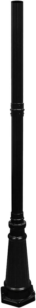 Gama Sonic Imperial III Lamp Post for Outdoor Solar Post Light with 3" Fitter Mount, 79" Tall, Black Heavy Duty Cast Aluminum, Universal Fit 3inch Pole - GS-97SP (97SP0)