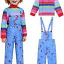 Chucky Costume for Kids,Halloween Killer Role-Playing Costumes, Bizarre Costumes for Boys, and Girls, Including Tattoos Scars Medium