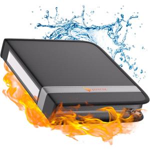 Fireproof 1.5" 3 Ring Binder with Zipper, 2 Interior Pockets, 1 Pen Holder, Reflective Strip, Hold 375 Sheets of US Letter/A4 Size for Office/Home/School Provide 5 Pockets A4, 40 Pockets Album(Black)