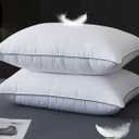 WhatsBedding Goose Down Pillows Queen Size Set of 2, Luxury Hotel Bed Pillows for Deep Sleep, Fluffy Soft Feather Down Pillow for Back, Stomach or Side Sleepers, 20" x 30"