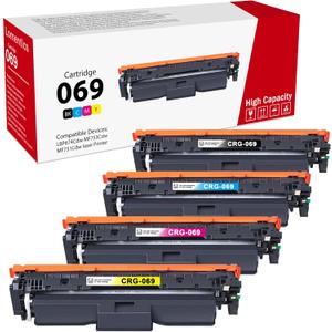 069 069H Toner Cartridge 4 Pack (Black, Cyan,Magenta, Yellow) MF753Cdw 069 Toner Cartridge Set Replacement for Canon mf753cdw Toner for imageCLASS MF751Cdw MF753Cdw LBP674Cdw Printer