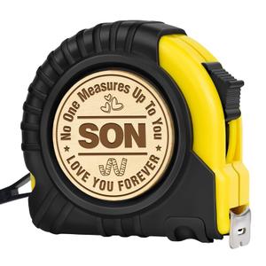 Son Birthday Gifts, Son Gifts from Mom Dad, Gifts for Son, to My Son Birthday Graduation Wedding Gifts for Teens Adult Son in Law Bonus Step, Funny Engraved 10 FT Tape Measure Useful Tools