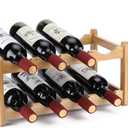  Rack 8 Bottle 2-Tier Eco-Friendly Bamboo Wine Storage Easy-Assembly Space-Saving for Wine Lovers,Kitchen Wine Organizer for Countertop,Pantry, Home,Room Decor,Bar