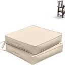 Outdoor Chair Cushions Patio Funiture Seat Cushion 18,5 L X 16 W X 2 H Waterproof & Fade Resistant Sofa Couch Chair Pads with Handle & Adjustable Straps Set of 5