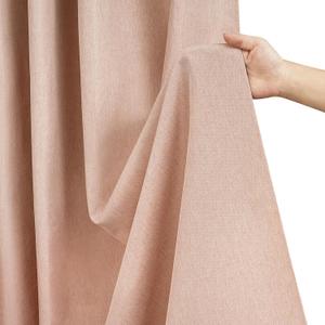 Seenus Linen Look Thick Shower Curtain Water-Resistant, Faux Linen Textured Fabric Shower Curtain Washable, 72 x 72 Inch Blush Pink Heavy Duty Bathroom Shower Curtain Wrinkle Resistant