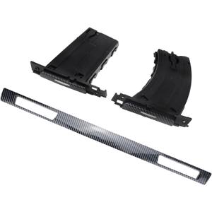 3Pcs Carbon Fiber Cup Holder Trim Driver & Passenger Side Retractable Set