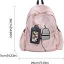 Mini Backpack for Women & Teen Girls, Lightweight Water-Resistant Nylon Backpack with Side Pockets, Detachable Pouch & Bonus PU Pouch (pink) (Pink)