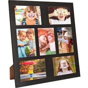 Picture Frame Collage 5x7 Photos Display - 7 Openings Photo Collage Picture Frame Wall Decor for Tabletop Stand and Wall Mounting Frames for Wedding Anniversary