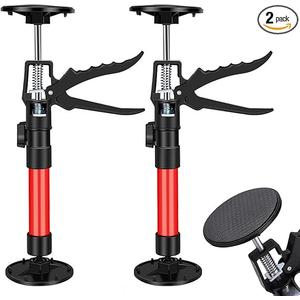2Pack Adjustable Support Pole (Retractable from 12" to 24"), Cabinet Jacks for Installing Cabinets, Steel 3rd Hand Support System, Support Rod for Jacks Cargo Bars Drywalls, Supports up to 180 lbs