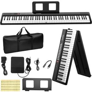 Electronic 88 Key Piano Keyboard, Foldable Full Size Digital Pianos