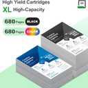 68XL 68 Ink Cartridges Black/Color Combo Pack Compatible for HP68 68 XL 68 Ink Cartridges for HP Printers Replacement for HP Ink 68 68e for Envy 6155e 6100e 6152e 6500e 6552e 6555e 6558e