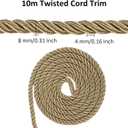 8mm / 10 Yards Twisted Trim Cord Rope Nylon Twisted Cord Thread String for Home Decor, Crafts Making and Costume Crafting
