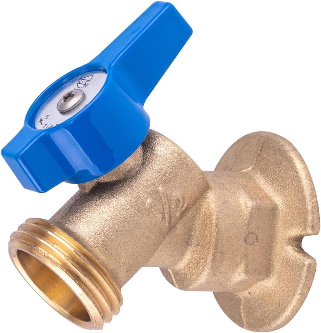 Hausen 1/2-inch or 3/4-inch Sweat x 3/4-inch MHT (Male Hose Thread) Brass Sillcock Valve with Handle Shutoff; cUPC Certified, Compatible with Standard Garden Hoses, 1-Pack