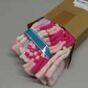 Eyean Kids Merino Wool Socks Boys Girls Thermal Winter Hiking Warm Thick Boot Cozy Toddler Crew Socks 6 Pairs (4-7 Years, Pink Stripe)