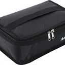 MIER Small Lunch Bag for Kids & Adults Compact Insulated Lunch Box Portable Thermal Mini Cooler for Work School Travel, Black