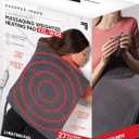 Calming Heat XXL-Wide Massaging Weighted Heating Pad by Sharper Image- Electric Heating Pad with Massaging Vibrations, Auto-Off, 12 Settings- 3 Heat, 9 Massage- 27 Relaxing Combos, 20 x 24, 5 lbs