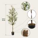 Artificial Fake Olive Tree 5FT Tall 2Pack Faux Silk Olive Tree for Home Living Room Office Decor Faux Artificial Plants Indoor Fake Potted Plants with Fruit & Free Moss