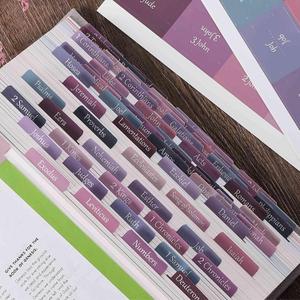 Thinkor Laminated & Repostion Bible Tabs, Large Print Christian Gift for Women and Men, Easy to Read and Apply Bible Journaling Tabs (Purple & Pink Print)