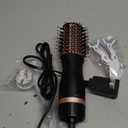 slopehill Mini Travel Dual Voltage Hair Dryer Brush,1000 Watts Hot Air Brush with European Plug, Ionic Hair Dryer and Styler for Women, Oval Barrel 2 Heat & 2 Speed Settings for International Travel (Black)