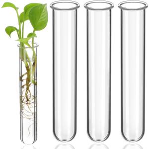 DOITOOL Propagation Tubes : 4pcs Glass Test Tubes for Plants, Flowers, Wall Terrarium, Hydroponic Cuttings for Home Office Wall Decor