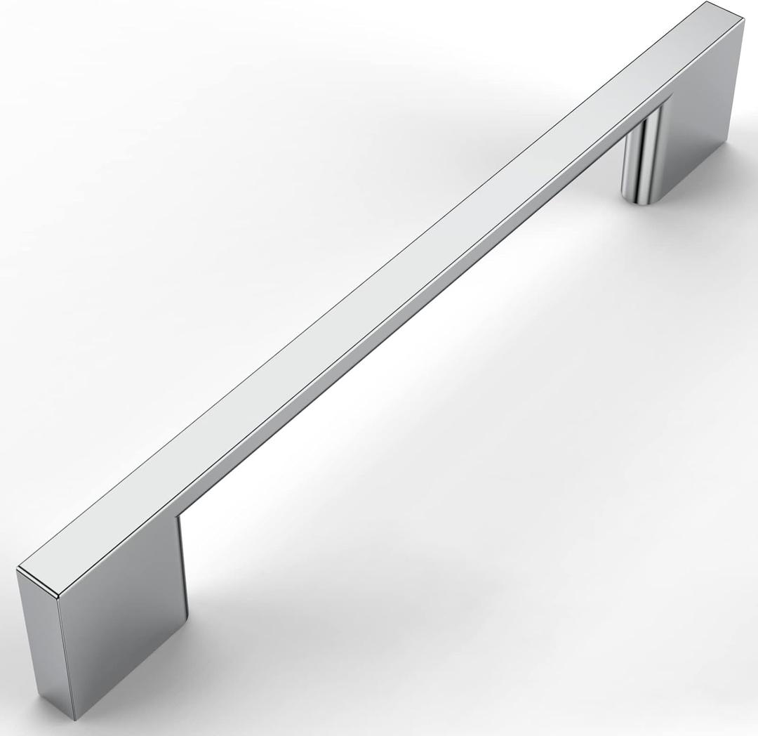 Amerdeco 10 Pack Polished Chrome Cabinet Pulls 5 Inch(128MM) Hole Centers Kitchen Cabinet Handles Cabinet Hardware Kitchen Handles for Cabinets Cupboard Handles Drawer Pulls ZH0060