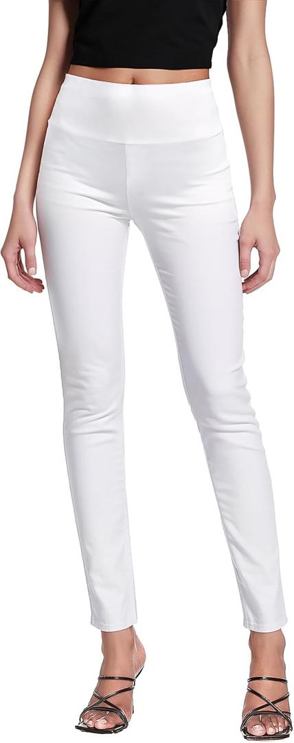 Hybrid & Company Super Comfy Stretch with Full Elastic Waist Pull On Millennium Twill Pant (2X Short, White)
