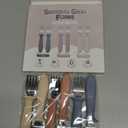 6 Pieces Toddler ForksKids Safe Utensils Set with Silicone Round Handle for Self Feeding18/8 Stainless Steel Baby ForksChildren's Silverware Set BPA Free, Dishwasher Safe (Red/Blue/White)