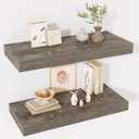 Acovy 24 Inch Floating Shelves, 12" Deep Floating Shelf Wall Mounted, 24" Wall Shelves, Rustic Deep Bookshelf, Extra Deeper & Thicker Display Shelves for Bedroom, Living Room, Set of 2, 12"Wx24"L-2pcs