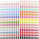 Maitys 720 Pieces 30 Sets Medium Square Fake Nails Solid Color Press on Nails Glossy Artificial Coffin Fingernail for Women Girls Ballet Dancer Accessories(Sweet Colors)